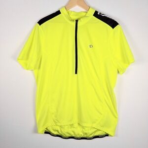 Pearl Izumi Select Mens XL Cycling Jersey Neon Yellow Black Half Zip Bike Shirt